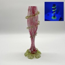 Antike viktorianische Glas Vase • Vaseline I Uranglas • Jugendstil I Biedermeier