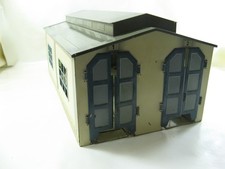 Märklin Lokschuppen m. Beleuchtung 1952-1961 Blech H0 ca.L33cmB17,5cmH14,5cm(31)