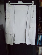 ausgefallener Jeans-Rock mit Reißverschlüssen und Strass  Gr. 38-40 - neuwertig