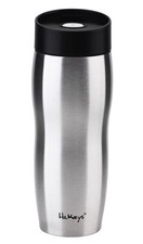 HilKeys Thermobecher Isolierbecher Kaffeebecher to go 360ml Edelstahl Black