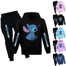 Kinder Lilo & Stitch Sweatshirt mit Hose Set für Mädchen 2-teiliger Jogginganzug