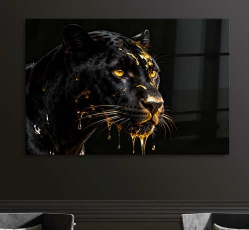Schwarzer panther mit - schwarzer, gold