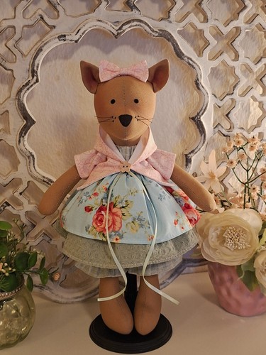 Sommer katze tilda puppe deko - sommer,