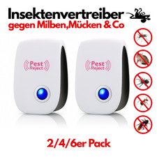 2/4/6x NovaShield Ultraschall Insektenvertreiber Milben Mücken Schutz chemielos!