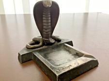 Aschenbecher Art Deco Serpent Bronze Sculptur Cobra Schlange sign. A. Pichegru