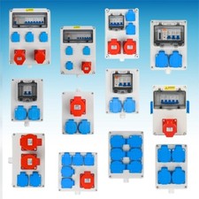 BAUSTROMVERTEILER WANDVERTEILER KOMPLETT VERDRAHTET 32A/16A 230V MIT CEE DOSE.