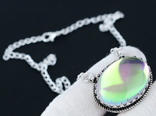 MYSTIC REGENBOGEN TOPAS Edelstein Handgefertigt 925 Sterlingsilber Halskette