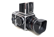 Hasselblad 500C/M CM + Film Back A12 + Silberfelge Carl Zeiss Planar 100mm/f:3,5