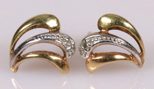 Edle sehr feine Bicolor Brillant Ohrstecker 585 Gold Diamant Ohrringe earrings