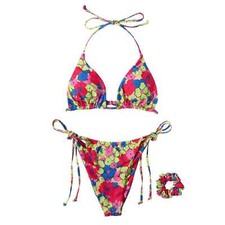 Sexy Brasil Flower Bikini mit Push Up + passendes Haarband Gr. M 🏖️☀️
