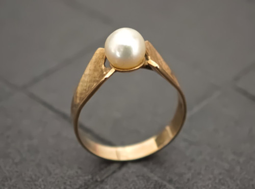 Vintage perlen ring gold - ring,