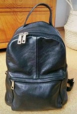 Echtleder Rucksack von Borse In Pelle Italien Leder Schwarz