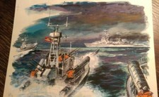 Hans Räde Originalzeichnung Aquarell 1965 FRÖSI DDR NVA Volksmarine Schnellboot