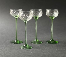 Jugendstil Likörgläser Schliffdekor Kristall Stengelglas Art Nouveau Art Deco