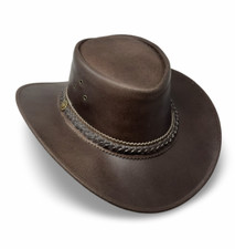 Cowboyhut Lederhut mit geflochtenem Hutband im Westernstil Outdoor Hut Western