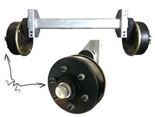 2500 kg gebremste Anhänger Achse | AM: 1800 | Schlegl Radbremse 300x60, AS:205*6