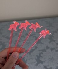 Vintage Pink Elephant Cocktail Rührer Zubehör Wiederverwendbar Neon Rührstab