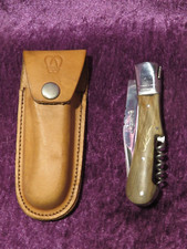 Laguiole (?) - Taschenmesser, Messerheft Holz 12cm + Korkenzieher - Klinge 10 cm