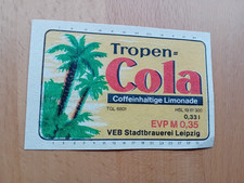 DDR Etikett Tropen Cola, VEB