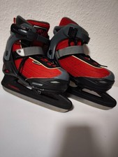 REBEL Schlittschuhe 38–41 verstellbar – Eislaufen/Eishockey – Rot Schwarz