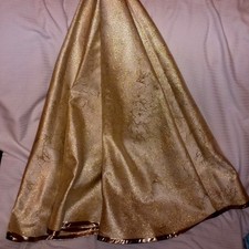 Tischdecke Brokat- ? Look goldfarbig ausgefallen Durchmeser ca. 157 cm