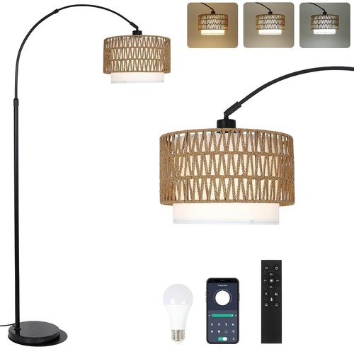 Bogenlampe rattan stehleuchte - bogenlampe,