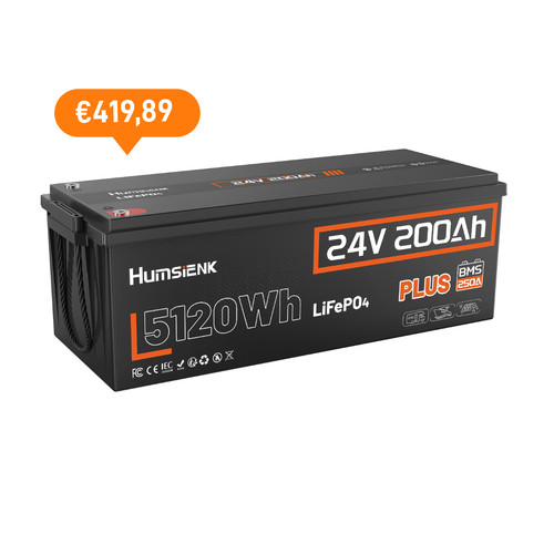 24v 200ah 5120wh lifepo4 - 200ah,