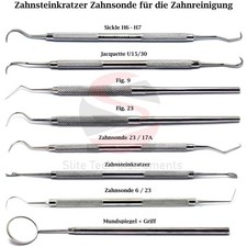 Zahnmedizin Instrumente Zahnreinigung Sonde Zahnsonde Zahnsteinkratzer Dental