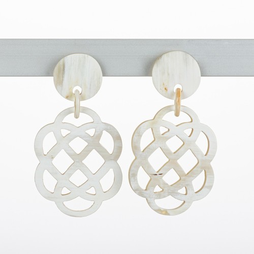 Horn ohrringe blume des lebens - ohrringe,