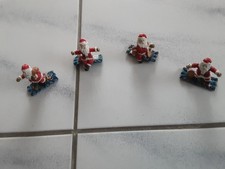4 Weihnachtsmann Figuren Dekoration Gips? alt 5 cm