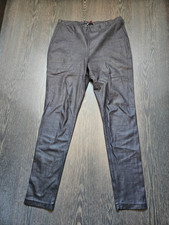 TH Tommy Hilfiger Leggings Damen XL 42 schwarz glänzend Stretch Vintage-Style