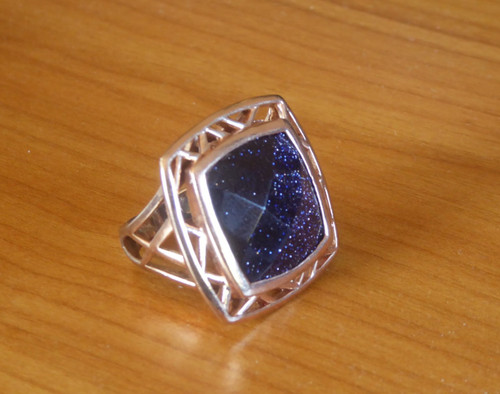 Aventurin halo ring gold 333 - aventurin-halo-ring,