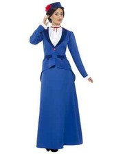 Smiffys Viktorianisches Kindermädchen Kostüm, Blau, mit Kleid, Hut Halloween