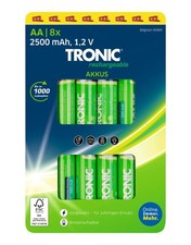 TRONIC Batterie-Set Batterie Akku Ni-MH »Ready 2 Use« 1,2 V 8 Stück AA