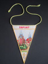 DDR, orig. Wimpel "ERFURT", Dom, Severi und IGA-Logo, gestickt, 15cm x 10cm, rar