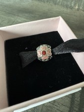 Pandora Charm Blume Rose Emaille 925 Silber