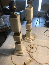 Stehlampen Set ( 2 Stück) ohne Schirm aus Marmor und Messing mit Drehschaltern