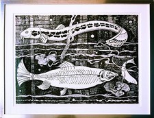 Fische Tusche 41 x 55 cm 1978
