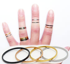 Edelstahl Ring Gliederring Fingerspitzenring Fingerring schmal Ring vergoldet