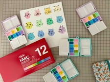 Handgegossene Aquarellfarben