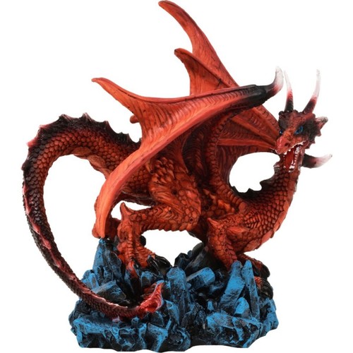 Roter drache auf fels - roter,