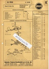 DVG,Solex,Vergaser,Fallstromvergaser 32 PDSI,Ford 12 M TS,Datenblatt, E 15081