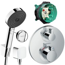 Hans Grohe Ecostat S Thermostat Unterputz Wannen Armatur Set UP Pulsify Brause