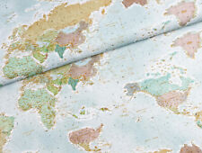 CANVAS Stoff Baumwolle Dekostoff Vorhang Taschen WELTKARTE EUR 13,98/m