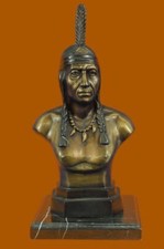 Bronze skulptur native indian - skulptur,
