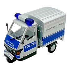 1:87 Busch 48462 Piaggio Ape Kreispolizeibehörde Mettmann Blau H0 Modell