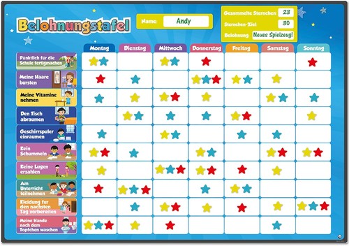 Belohnungstafel für kinder - für,