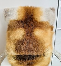 PELZKISSEN FELLKISSEN ROTFUCHS Echtpelz Echtfell Fuchs 40x40 cm  (UPCYCLING)