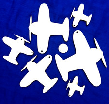 Minkaklecks  Anhänger Holz unbehandelt   6x Flugzeug  5-20cm  Basteln  KINDER