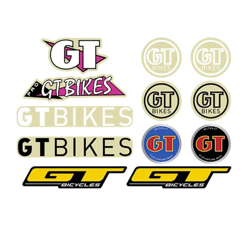 Bikes retro 12x sticker - gt,